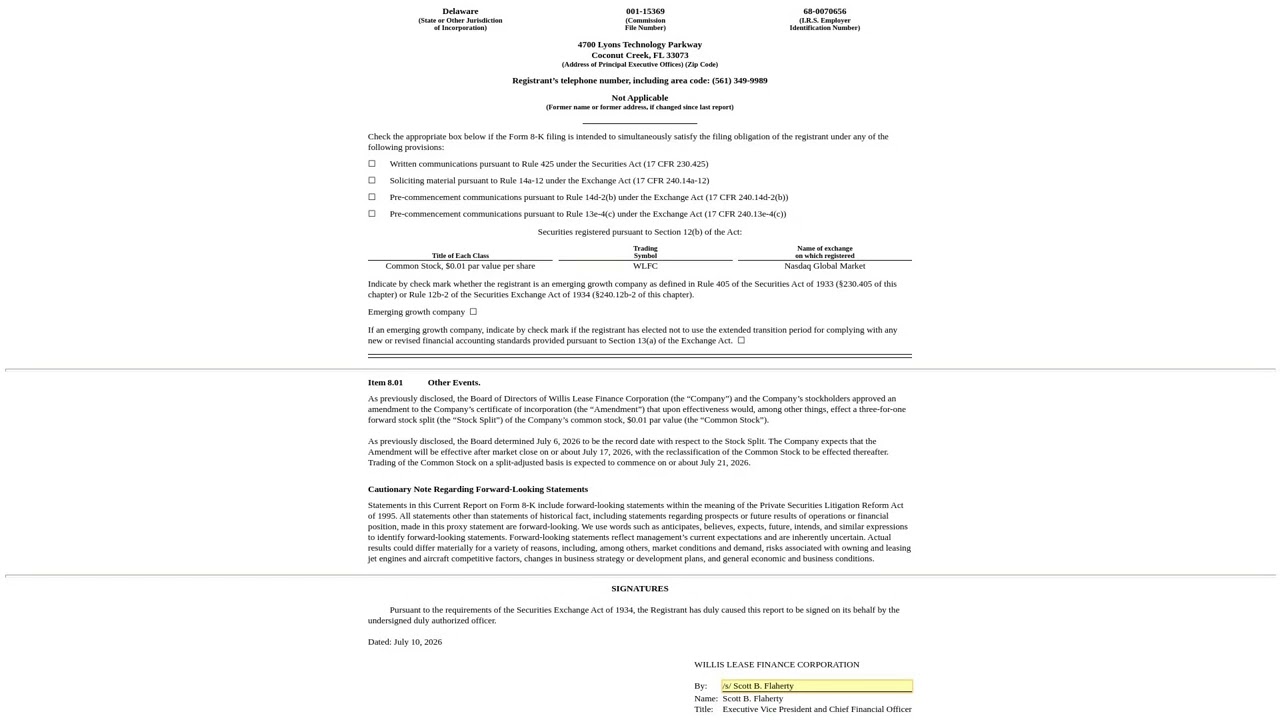 WLFC Stock Split: My Take on the Filing