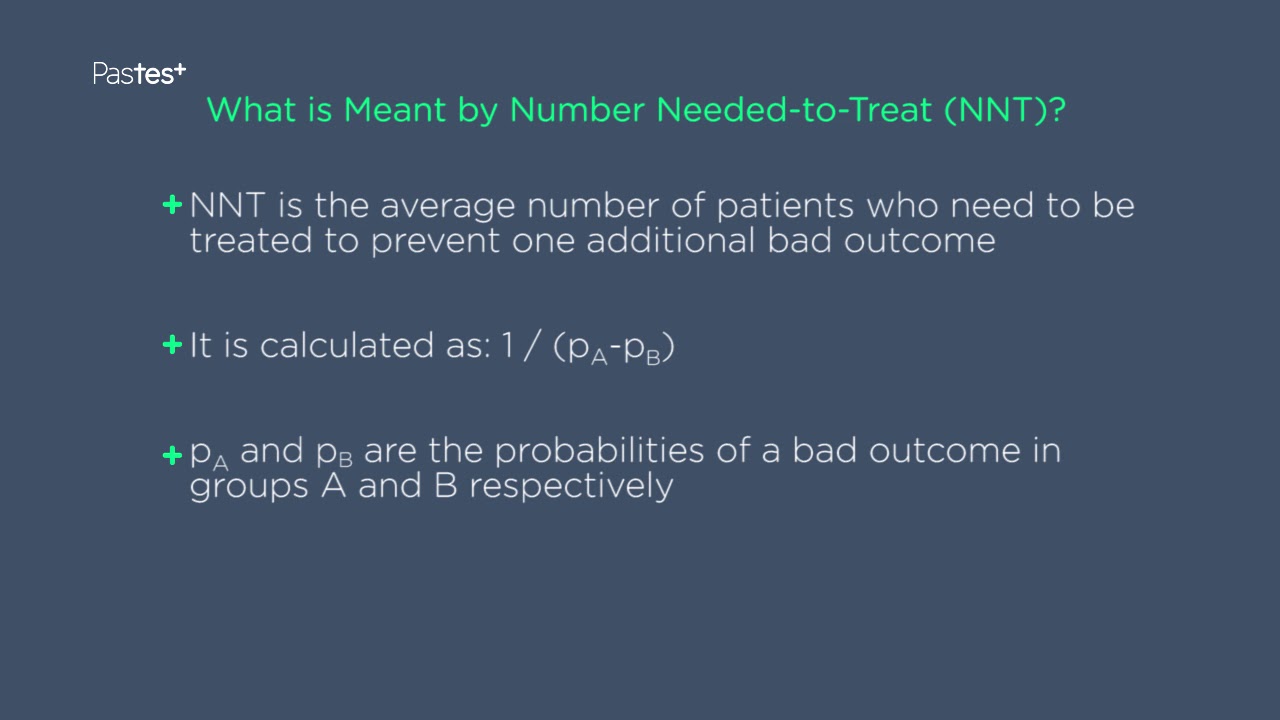 Pastest MRCPCH: What is meant by Number Needed-to-Treat (NNT)?