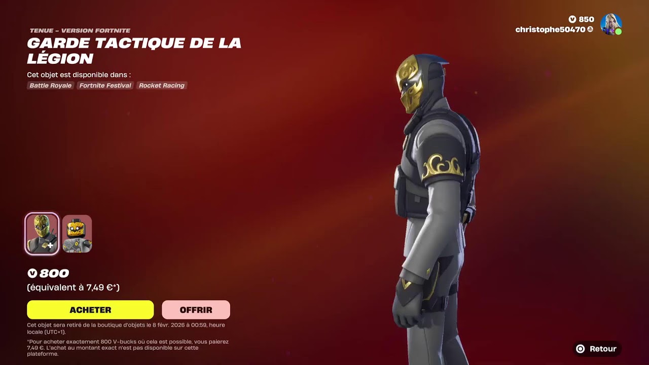 Fortnite boutique d'objet du 7 février 2026
