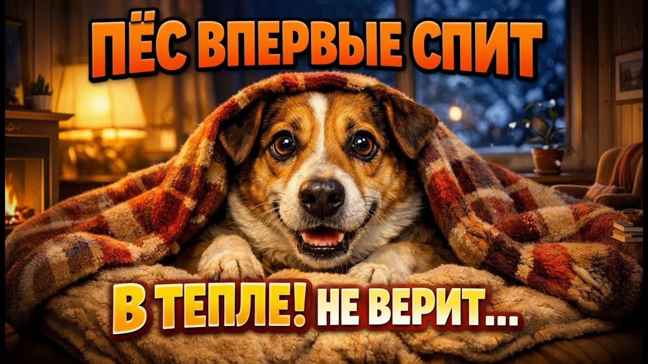 ПЁС ВПЕРВЫЕ спит В ТЕПЛЕ! Его реакция растрогала ДО СЛЁЗ - смотрю и РЫДАЮ