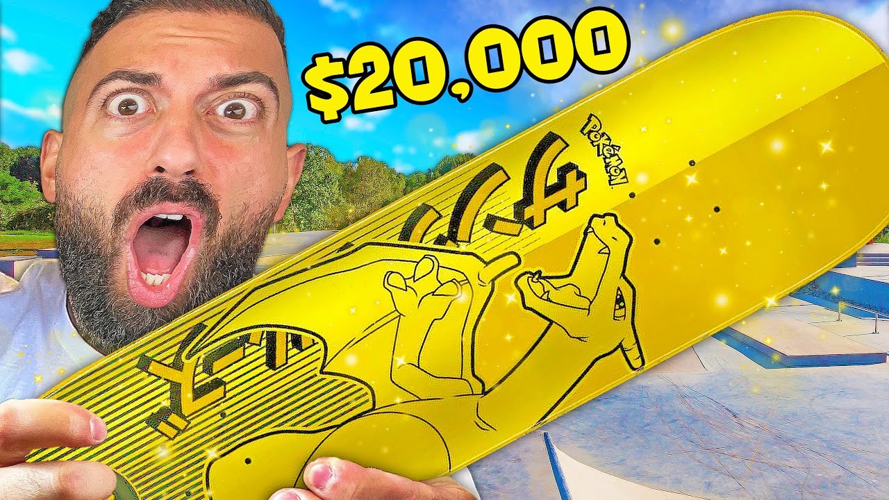 My Search For The Gold $20,000 Charizard Skateboard...