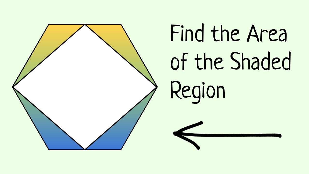 Finding the area between a Rhombus inscribed in a Hexagon