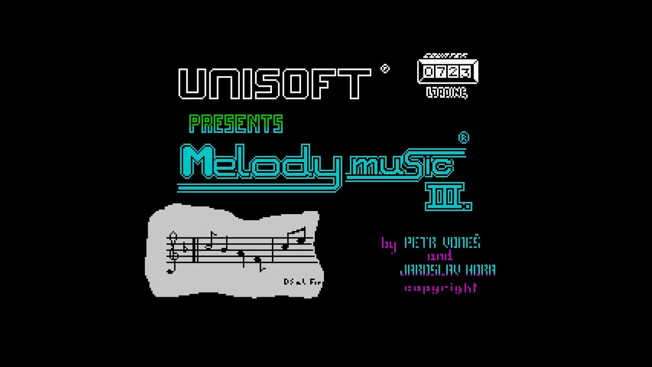 ZX Spectrum demo: MELODY MUSIC III (1988 Unisoft)
