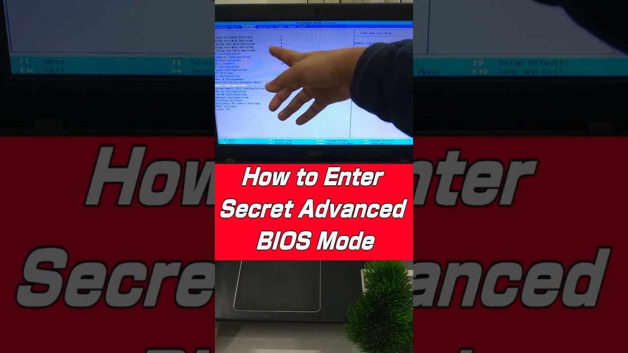 How to Unlock Hidden BIOS Settings on Acer Laptop 🔓💻 #laptop #computer #youtubeshorts #shorts