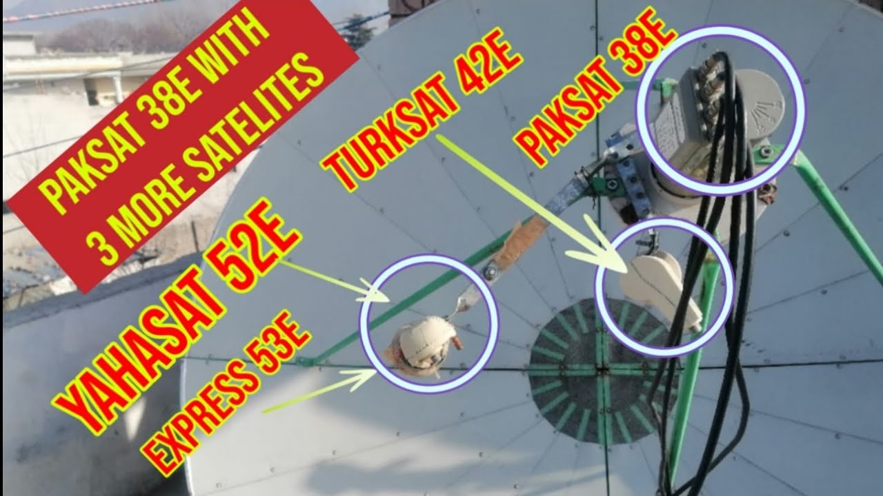 Paksat 38E With Turksat 42E+ Yahasat 52E+Express 53E Multi Dish Setup