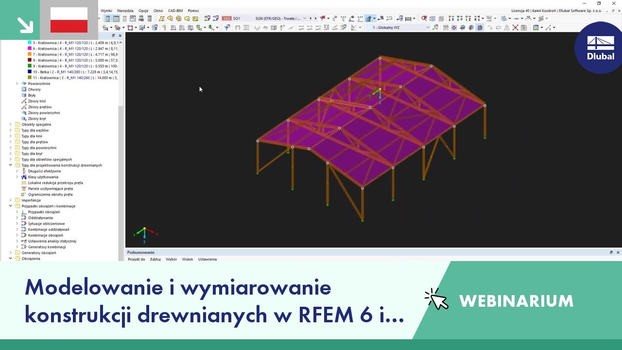 Modelowanie i wymiarowanie konstrukcji drewnianych w RFEM 6 i RSTAB 9