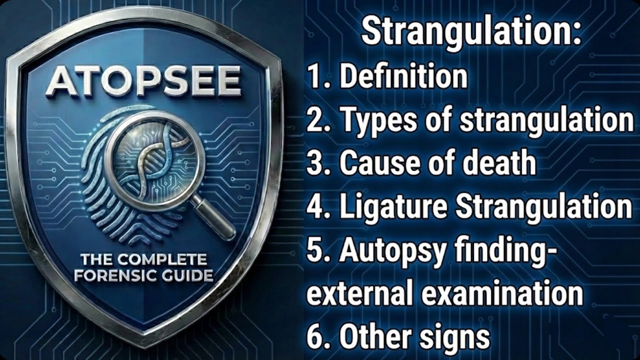 Strangulation: defination,types,autopsy findings,external examination 
