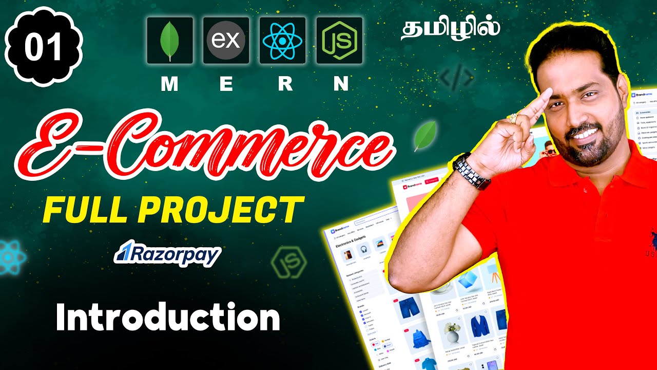 Complete MERN Stack Shopping Platform with Authentication & Payments in Tamil