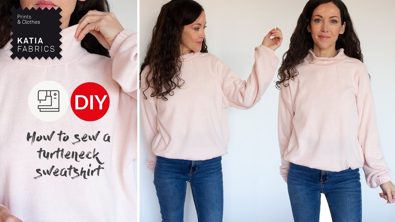 Aprende a coser un jersey de cuello alto de mujer con PATRÓN GRATUITO