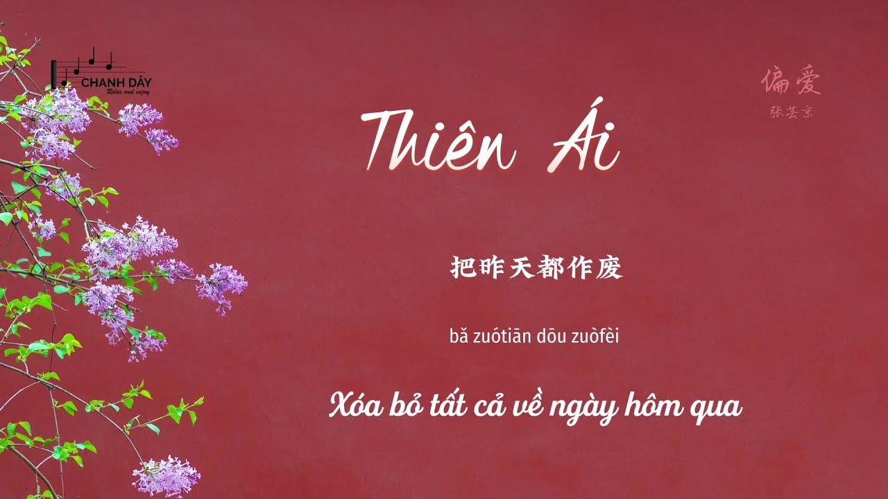 [Vietsub] Thiên Ái (偏爱) - Trương Vân Kinh (张芸京) - OST phim Tiên kiếm kỳ hiệp 3