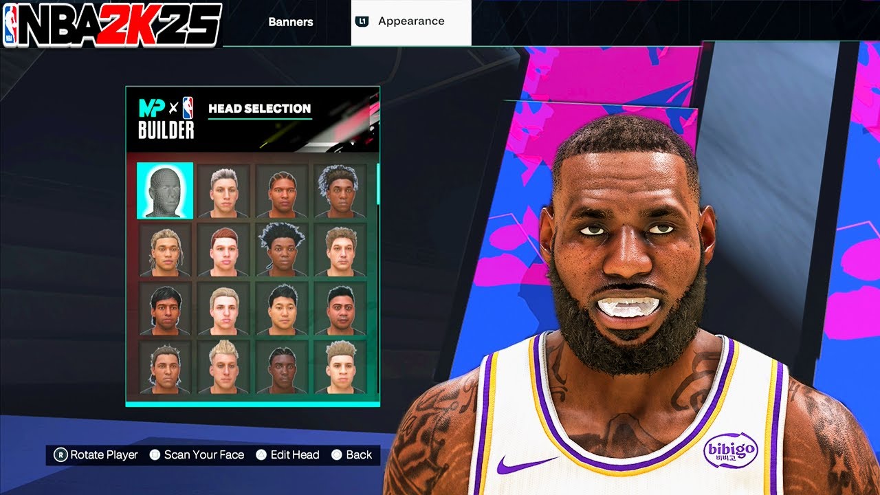 NBA 2K25: создание лица Леброна Джеймса! Лучшее создание лица нового поколения