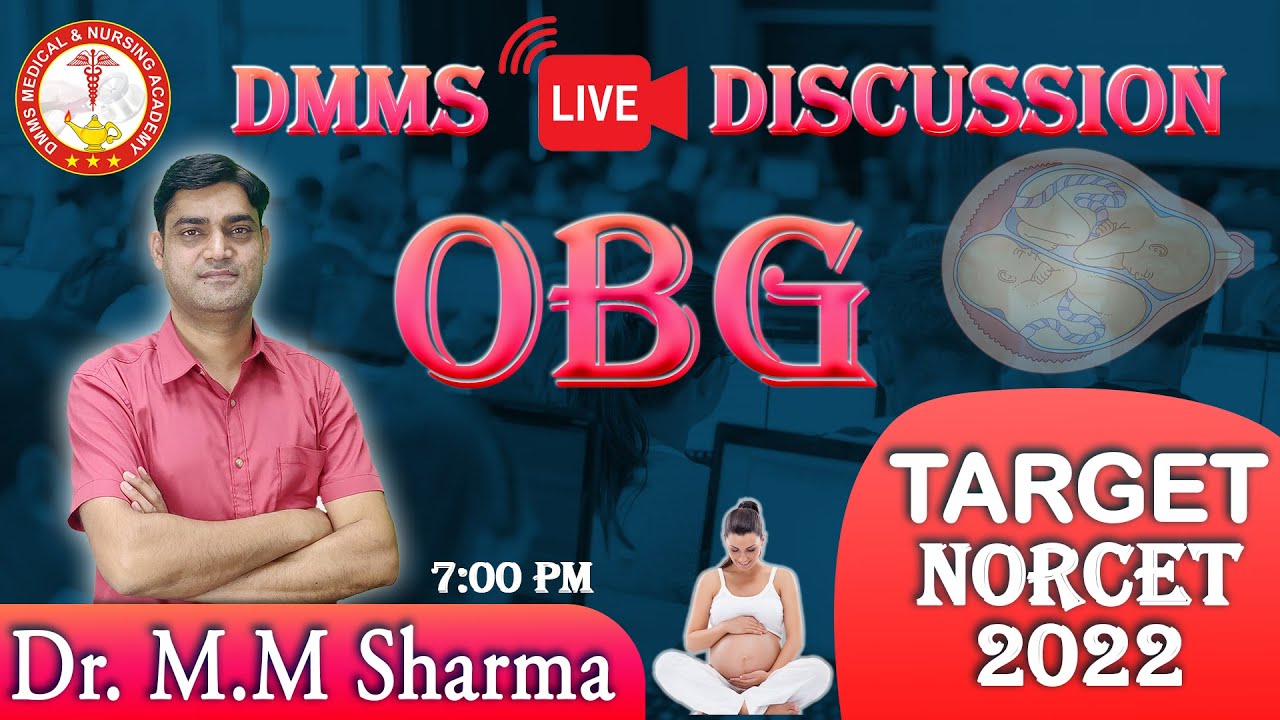OBG MCQs Session by Dr.M.M Sharma I  Norcet 2022 Special | DMMS Coaching