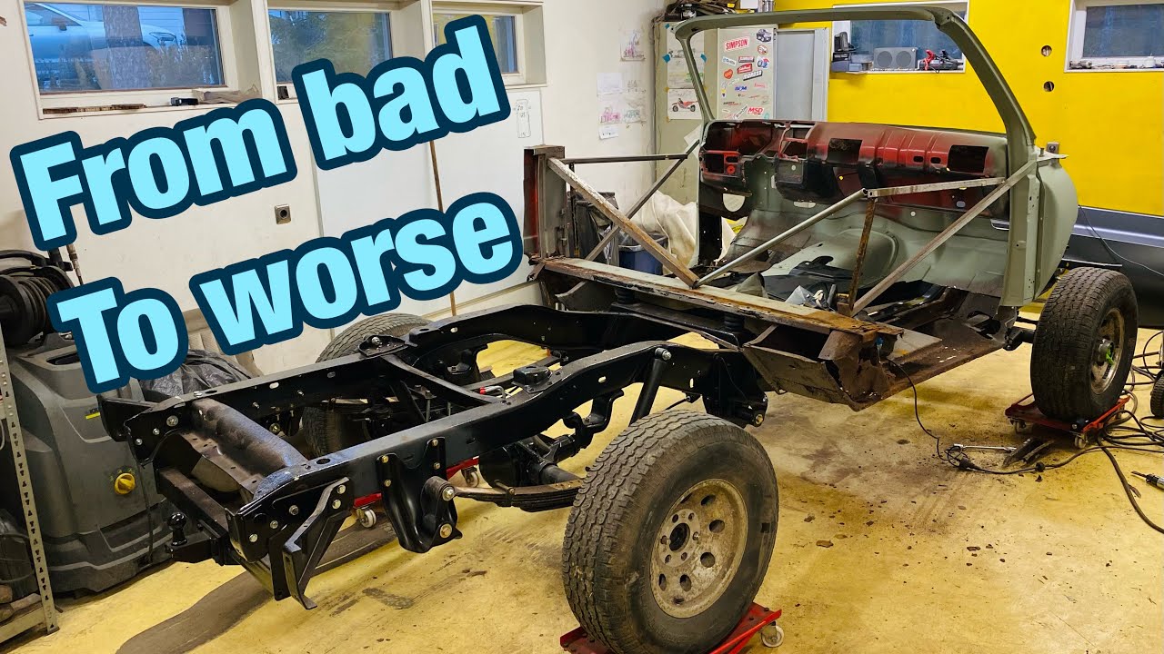 Rust repair on a K5 Blazer. Not much left of this poor thing.