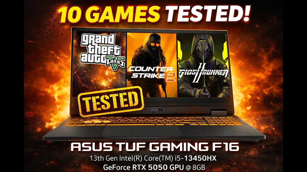 Tested 10 Games on ASUS TUF Gaming F16 (2025) &ndash; RTX 5050 FPS Benchmarks!
