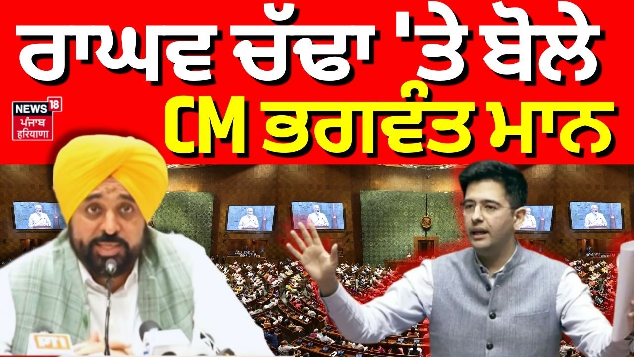CM Bhagwant Mann on Raghav Chadha| ਰਾਘਵ ਚੱਢਾ 'ਤੇ ਬੋਲੇ CM ਭਗਵੰਤ ਮਾਨ | News18 Punjab