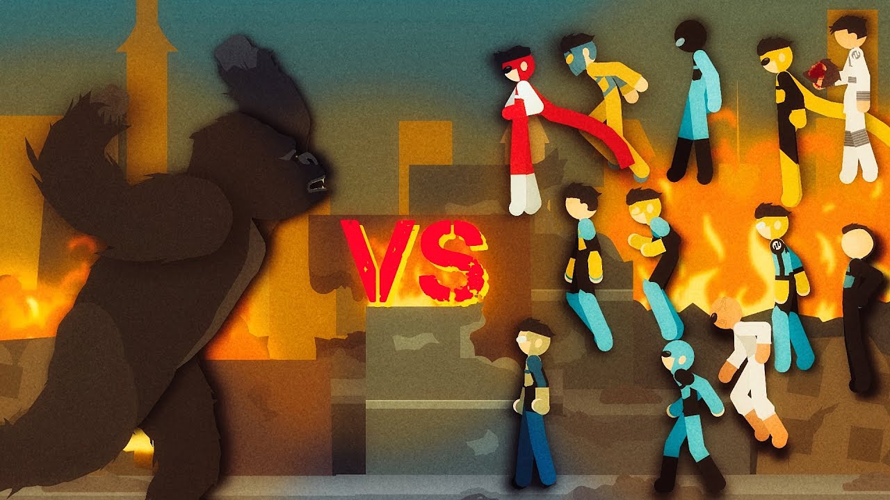 One Gorilla Vs All Invincible Variants || Sticknodes Animation
