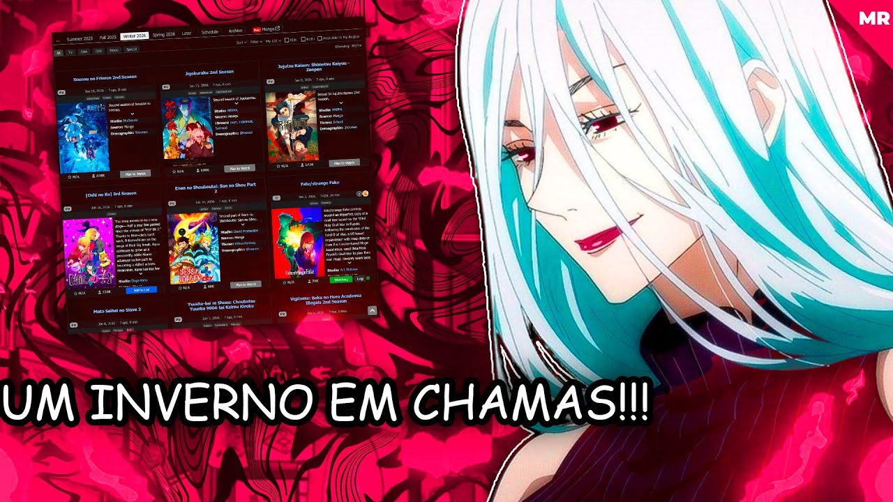 Temporada de Janeiro 2026 em CHAMAS! | Jujutsu Kaisen, Frieren, Fate e Mais