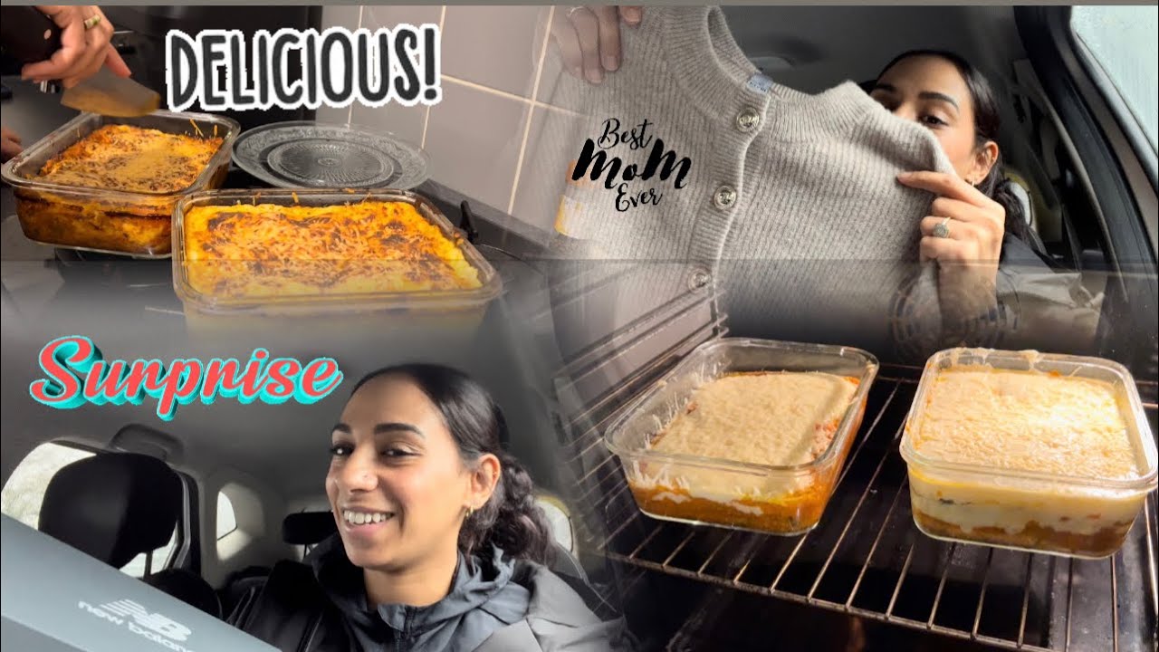 Une bonne journée, surprise pour Maman et lasagne au dîner fait au TM7❤️￼ 🍽️ 🤤