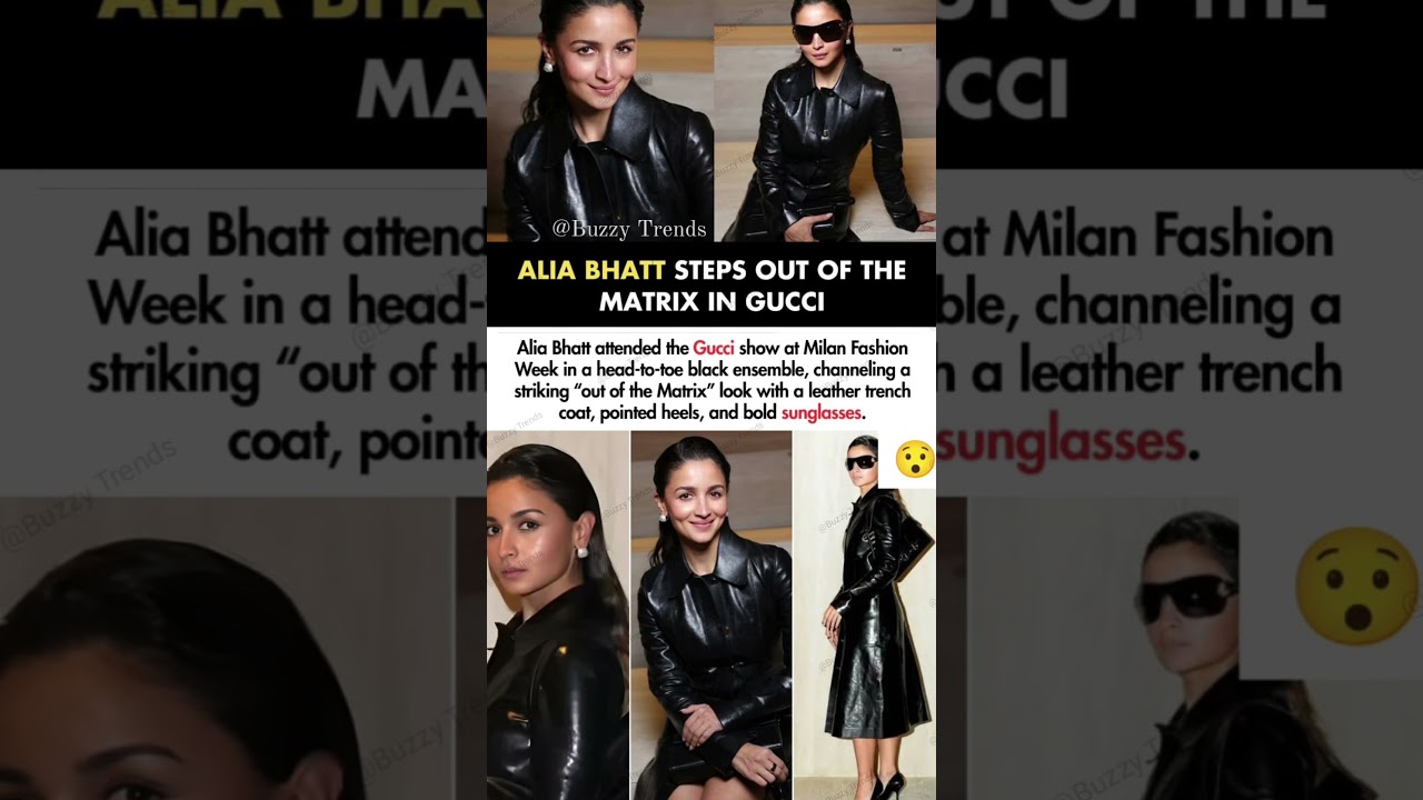 Alia Bhatt Attended The Gucci Show At Milan Fashion Week In A Black Ensemble#aliabhatt#news
