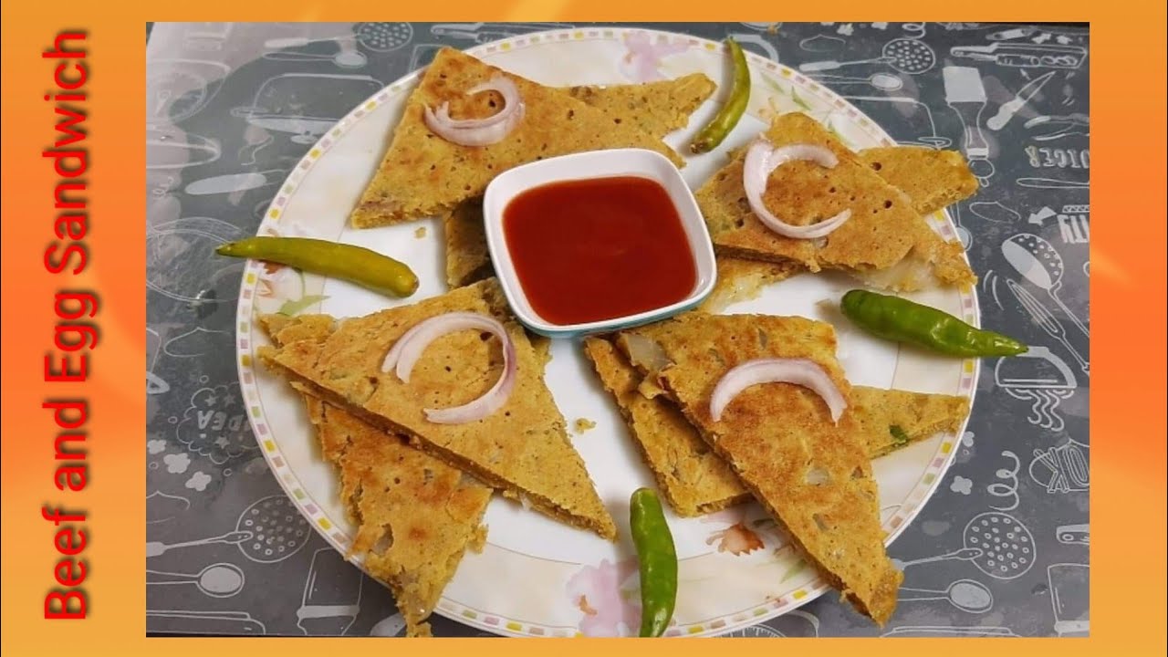Beef and Egg Sandwich with sandwich maker