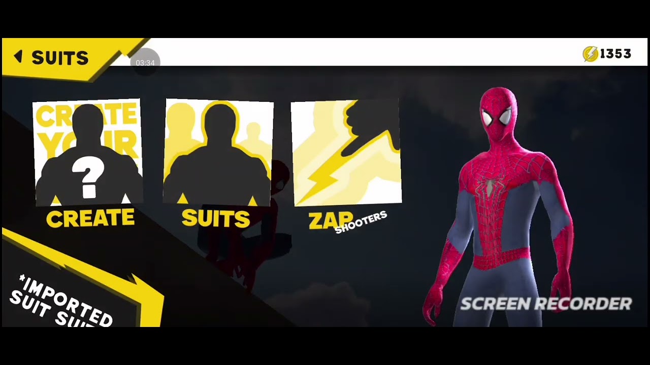 Game: Spider-fuser (New update of CREATE YOUR OWN CUSTOMIZE SUIT). I made my own Spiderman suits.