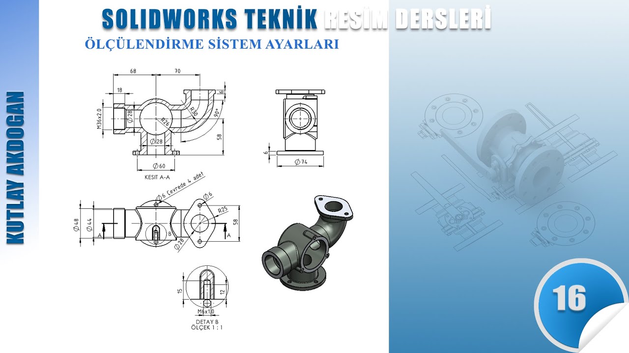 SolidWorks Teknik Resim-16-Örnek Uygulama