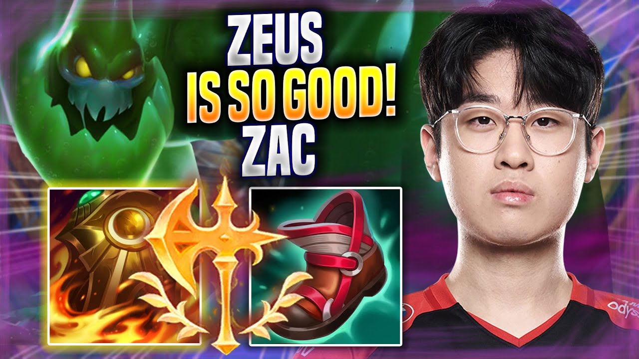 ZEUS IS SO GOOD WITH ZAC! - T1 Zeus Plays Zac TOP vs Gwen! | Season 2022