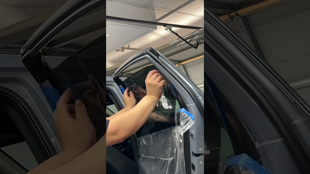 Tinting a brand new Honda civic with nano cermaic window film! Using the two stage method!