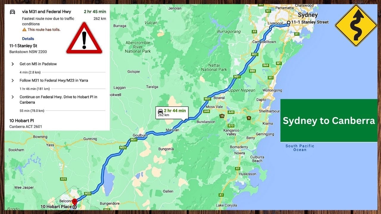 Sydney to Canberra - Early Morning Drive - Driving in Australia