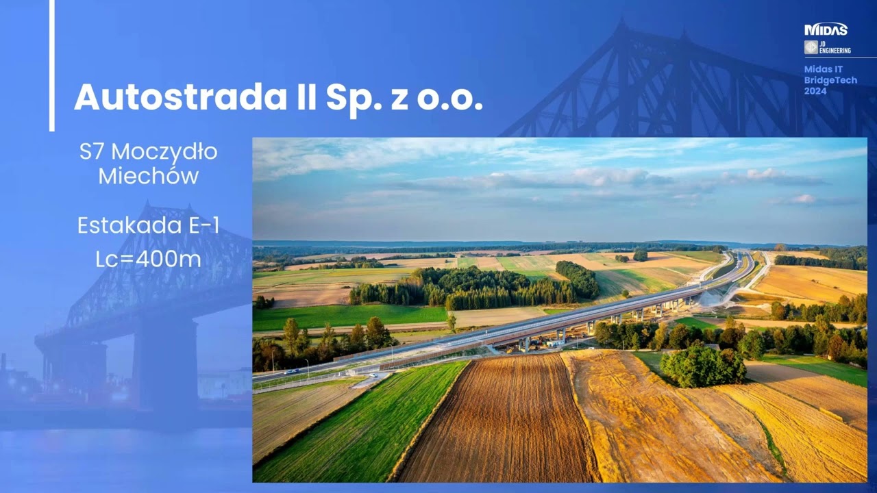midas Civil wykład | Autostrada II - przegląd realizacji projektów mostowych