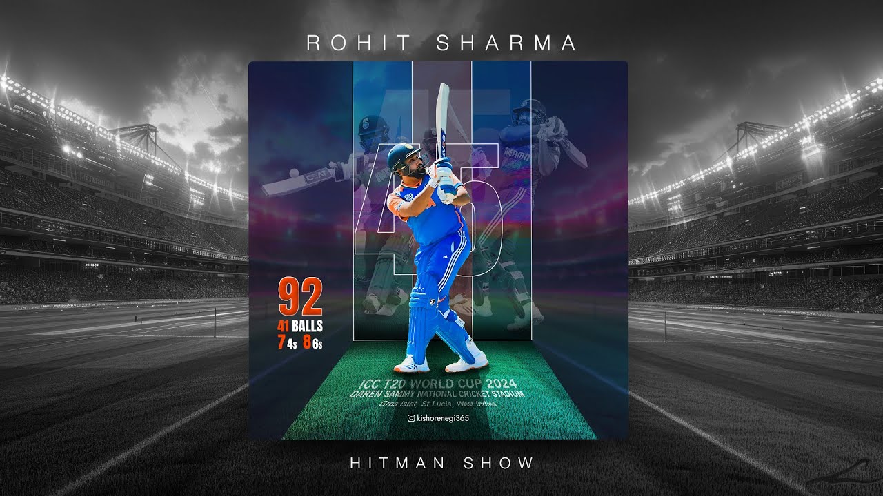 How to Design a #rohitsharma | #hitman Poster | Cricket Banner in Photoshop Tutorial
