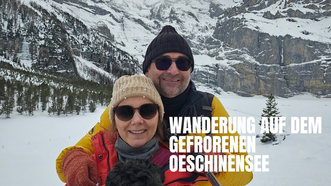 Wanderung auf dem gefrorenen Oeschinensee