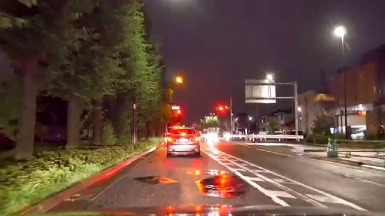 夜間ドライブ 東京都 東久留米市南町 - 調布市深大寺 [4k 車載動画 2014/06]