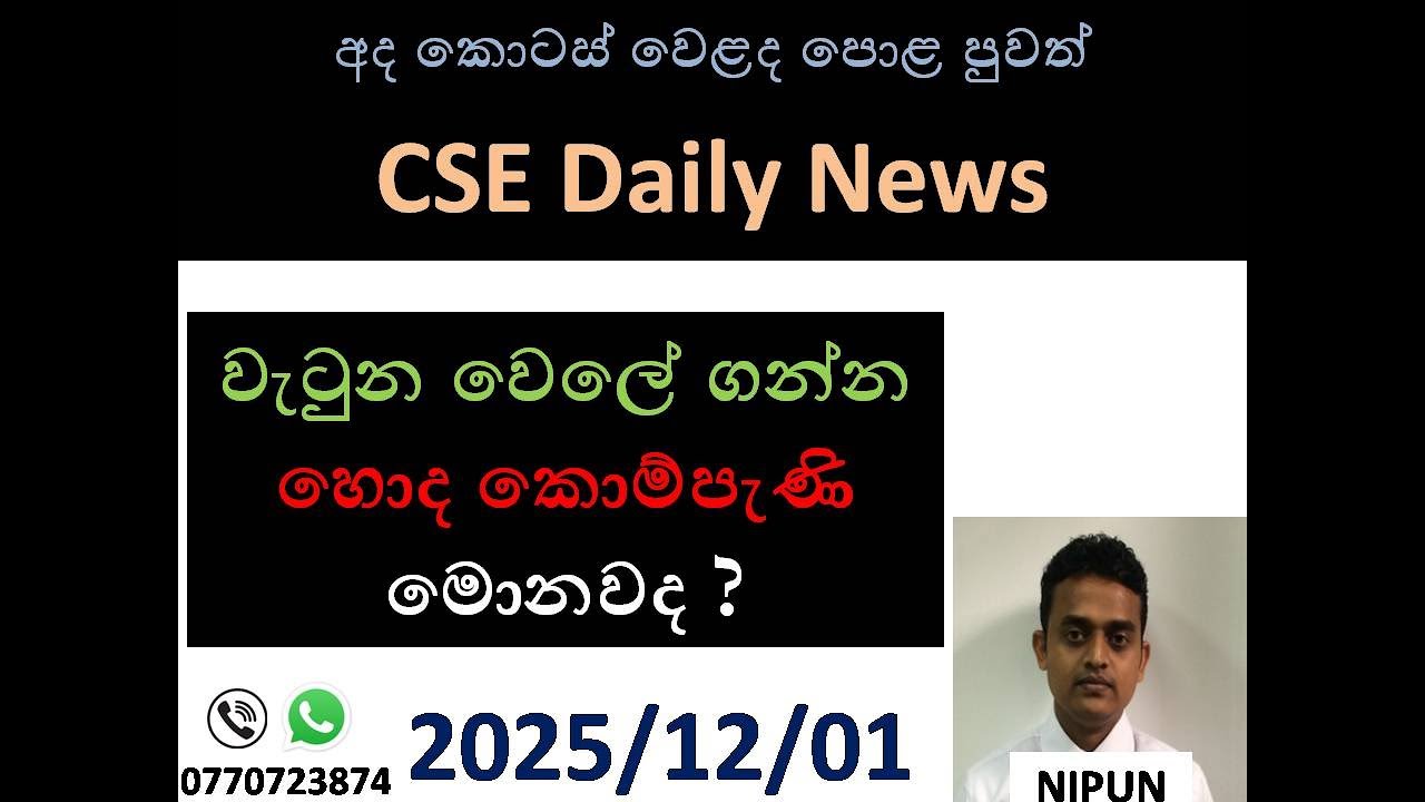 CSE Daily News - 1st of December 2025