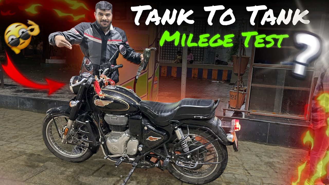 Royal Enfield Bullet 350cc Battalion Black - Tank To Tank Milege Test 😲 Shocking Milege