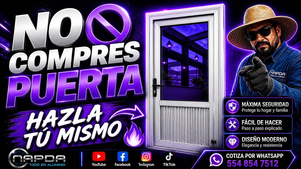 🕵️COMO HACER UNA PUERTA DE ALUMINIO 👷