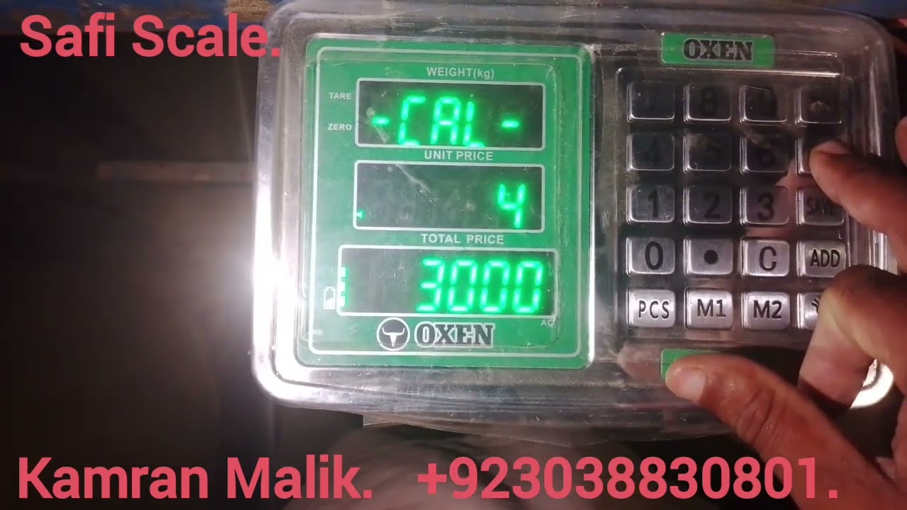 OXEN indicator calibration settings.
