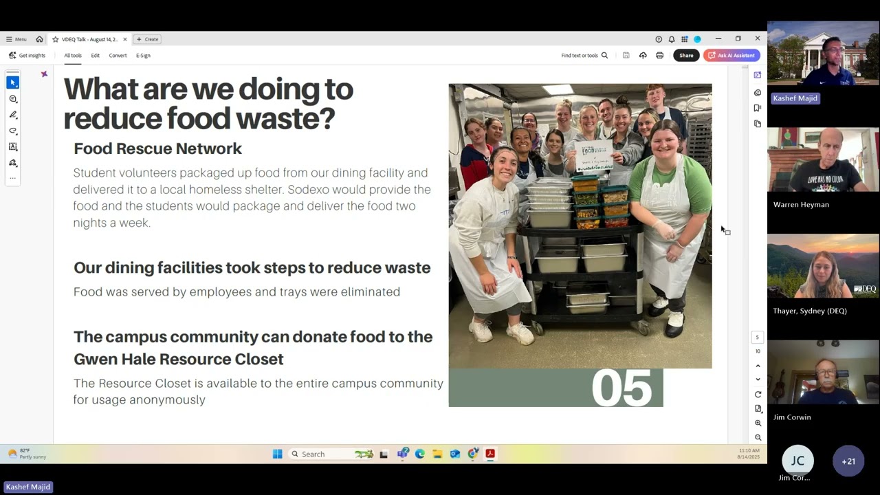 Food Waste Prevention Online Meeting
