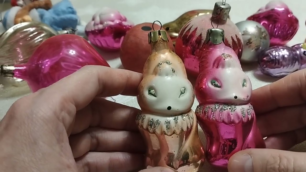 Новогодние игрушки на ёлку, советские,распаковка,ноябрьская,первая часть