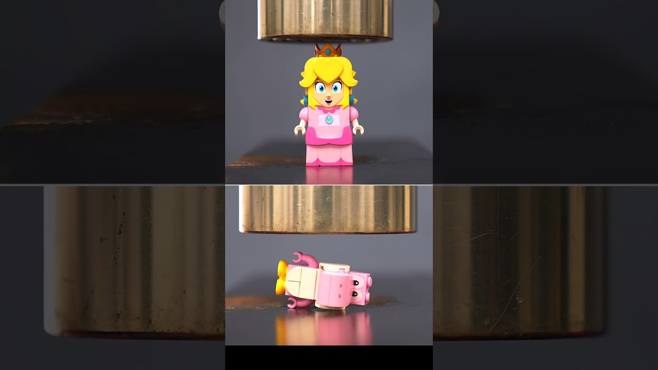 Фигурки Lego и Кот Марио РАЗДАВЛЕНЫ гидравлическим прессом #mario #подборка #mariobros