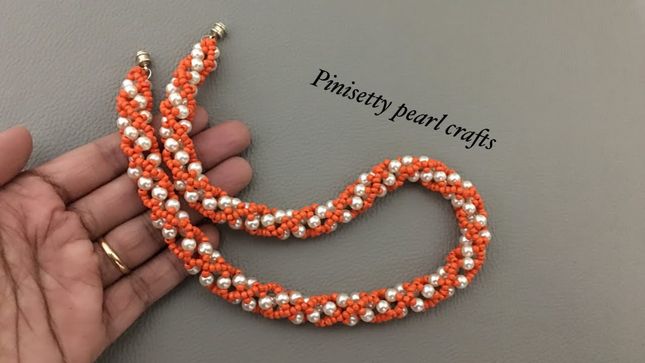 spiral rope beading tutorial/tubular beaded necklace tutorial/pearl rope necklace or bracelet making
