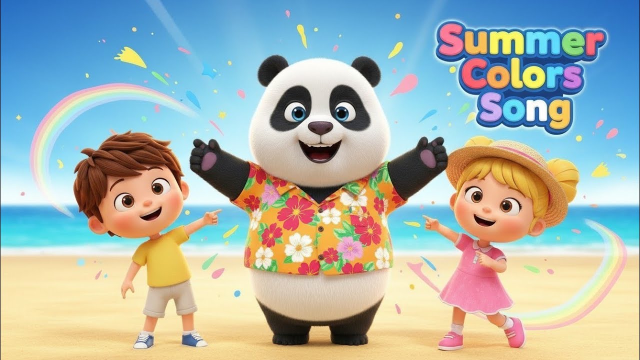 Summer Colors Song for Kids 🌈 | Beach Learning Fun with Panda