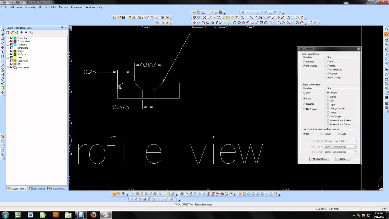 alphacam profiling