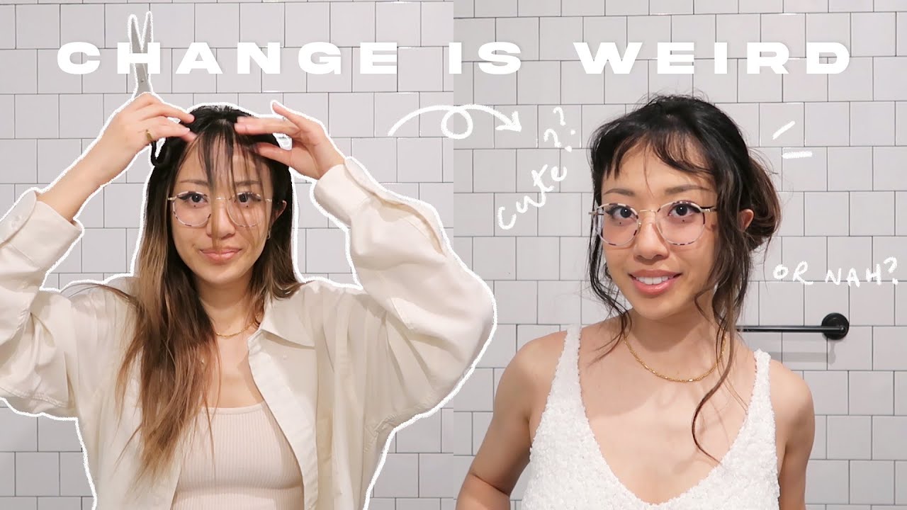 accidentally cutting baby bangs *oops* | hair transformation ft. attempting to dye my hair darker 💇