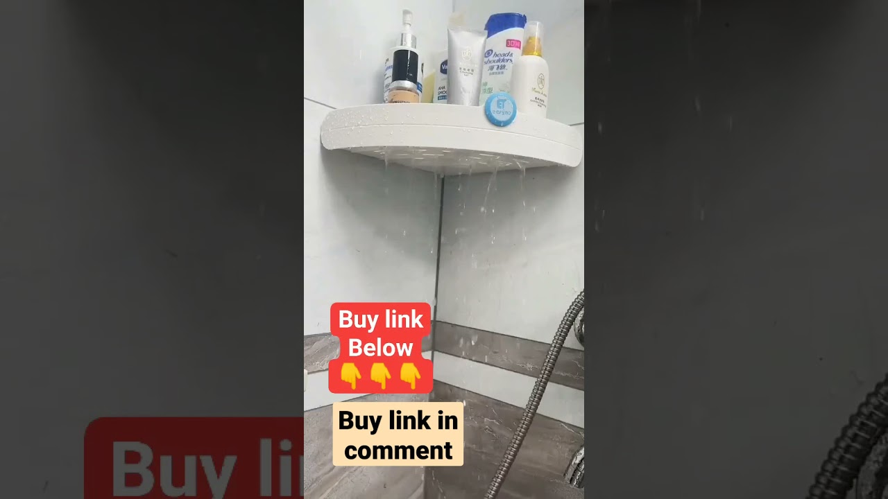 Round Corner Kitchen Bathroom Shelf Self-Adhesive Sticker Hooks Multipurpose Wall Holder Bathroom