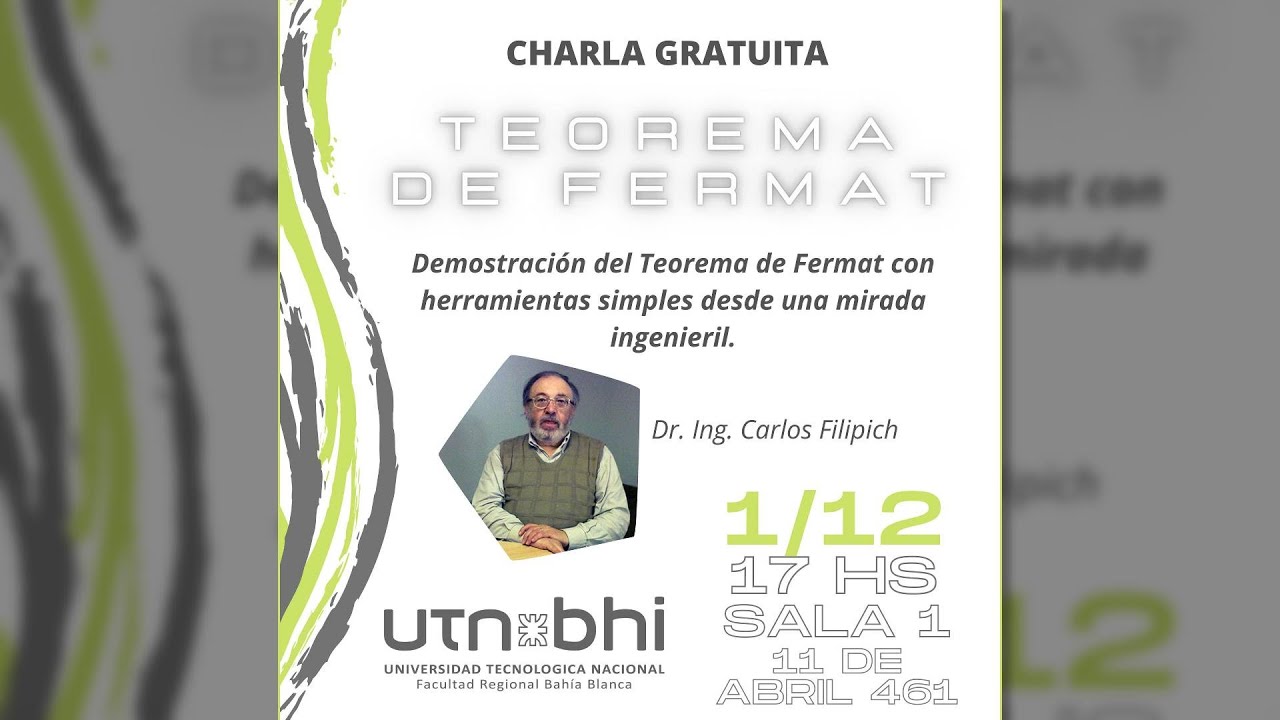 Presentación de “Teorema de Fermat”  Dr. Ing. Carlos Fillipich