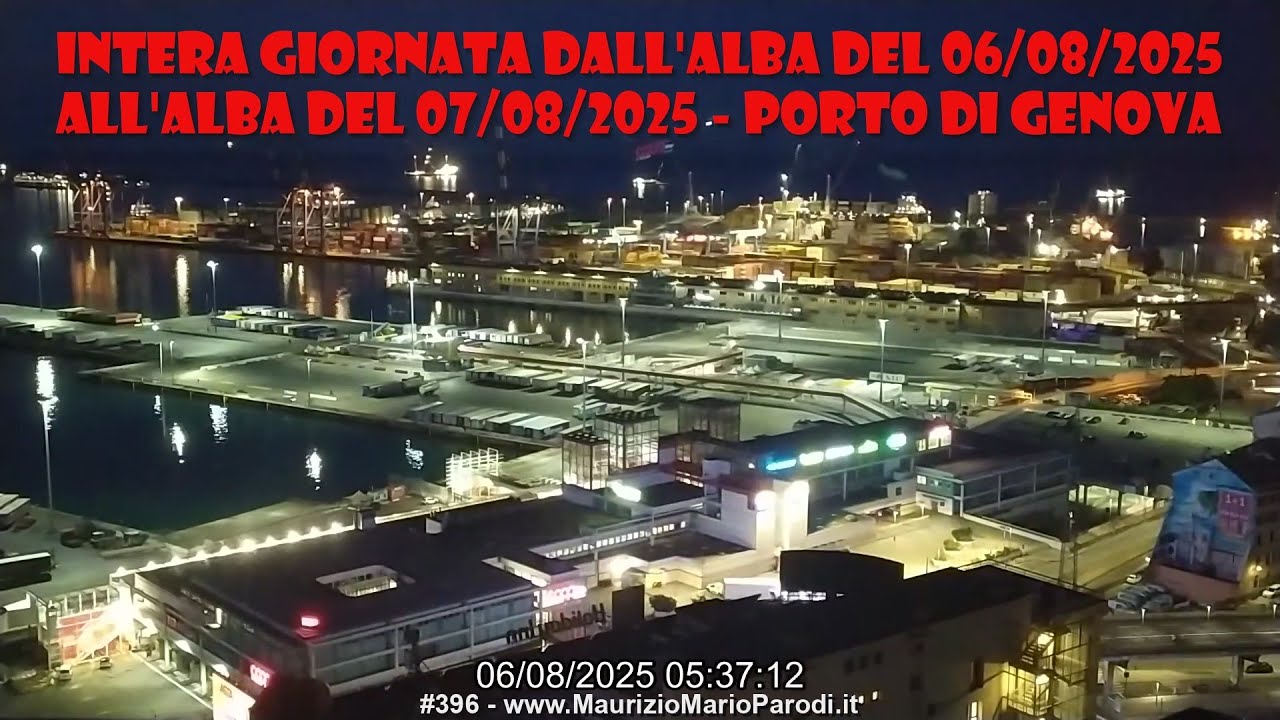 #396 06/08/2025 24 Ore di Vita al Porto di Genova (Italy) - Timelapse a Velocità 240x
