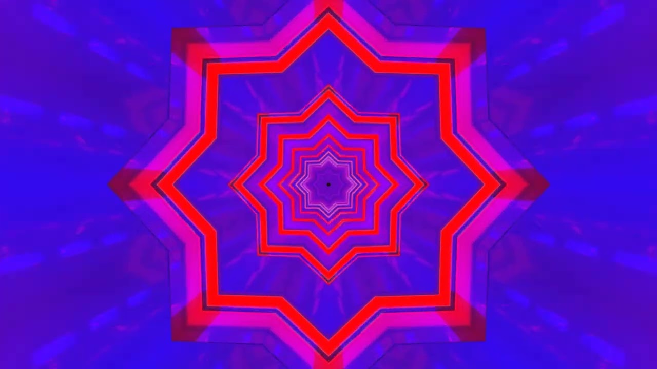 10 hours Neon Tunnel Purple Red Star screensaver 4k uhd 60fps Vj loop