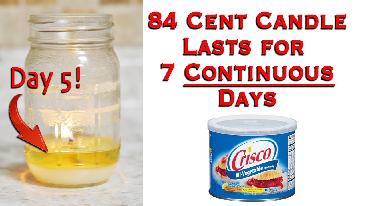 Секреты того, как заставить свечу Crisco гореть 7 дней подряд! (+Тест на горение)