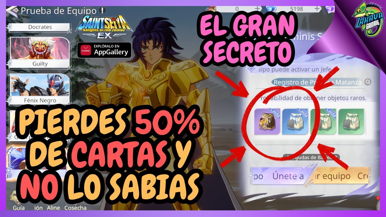 EL GRAN SECRETO de LA PRUEBA de EQUIPO! FARMEA el TRIPLE de CARTAS ! Saint Seiya EX